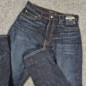 Abercrombie Fitch Athletic Slim Jeans Dark Wash Signature Stretch Mens 32W 32L